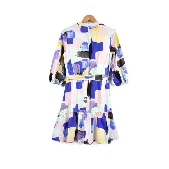 DKNY Abstract Print Balloon Sleeve Knee Length Dress - Picture 3 of 13